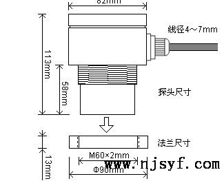 超声波明渠流量计外形和探头尺寸1